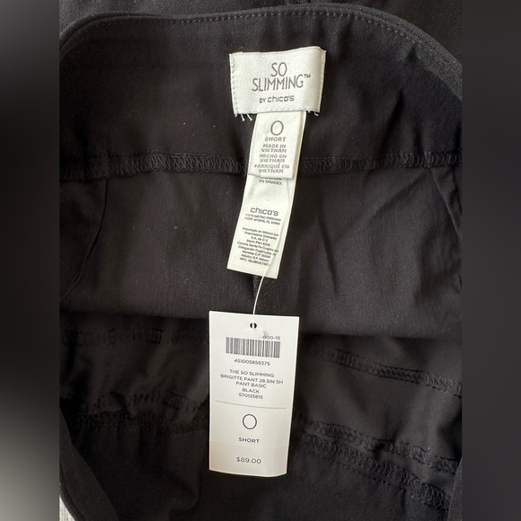 NWT Chico’s Slimming Black Stretch Pant Short - Picture 4 of 4